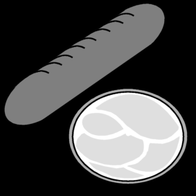 bread roll brown: ham